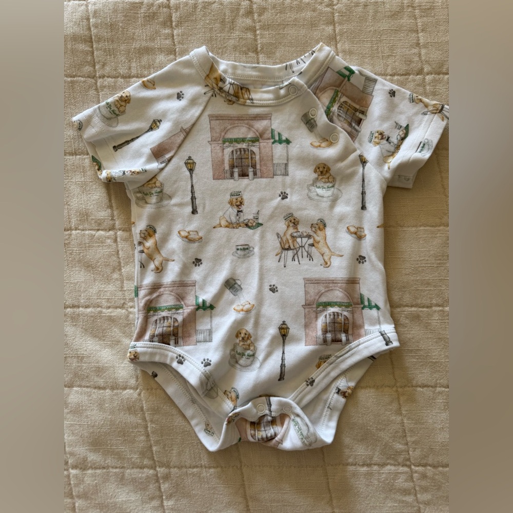 Adorable Dog Print Kids One Piece